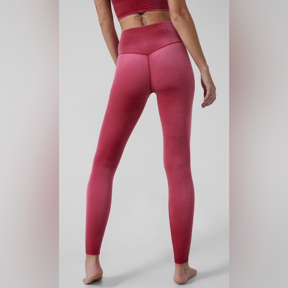 NWT | Athleta Elation Velvet Tight | Pink | Size Small - Picture 2 of 9